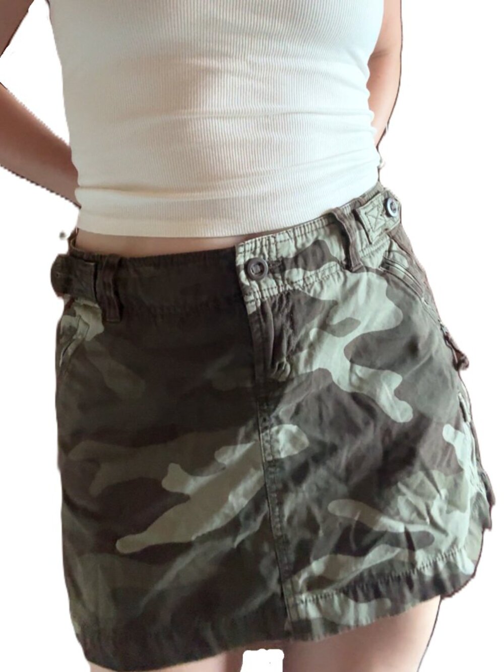 GAP Camo Mini Skirt Womens Size 10 Cargo Utility Army Green Y2K